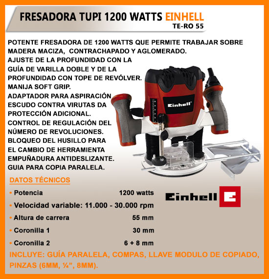 Fresadora Einhell TE-RO 55